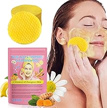 Kojic Acid And Turmeric Cleansing Face Pad, Turmeric Kojic Acid Lemon Chamomile Facial Pads, Kojic Acid Turmeric Cleansing Pads For Face - 40PCS, Skin Brightening And Exfoliating Facial Pads For Clear Skin