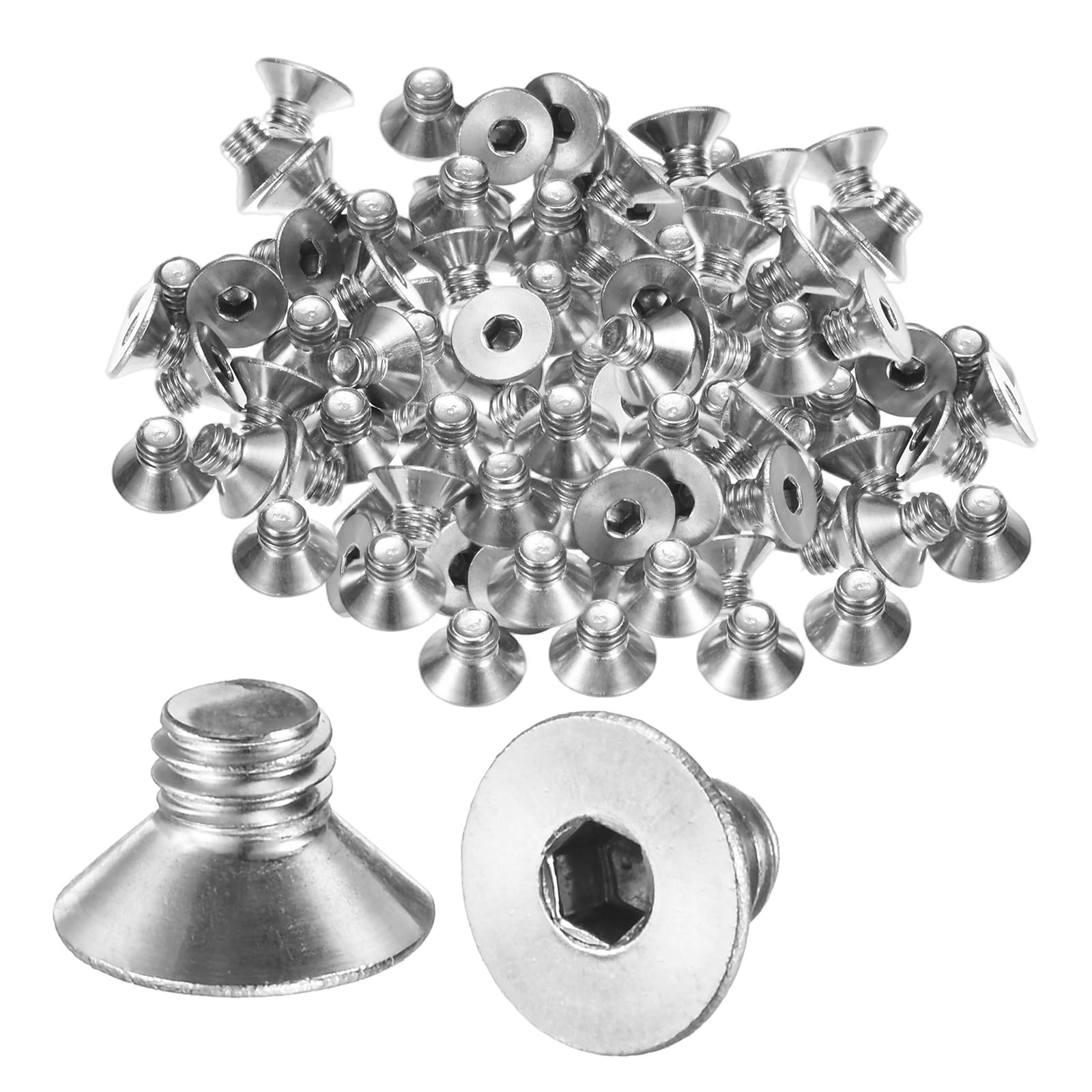 M METERXITY 80-Pack Flat Head Machine Screws M5 x 6mm Inner Hex Socket Cap Screws 304 Stainless Steel Socket Countersunk Fasteners Bolts for Electronics/Machinery Equipment/Home
