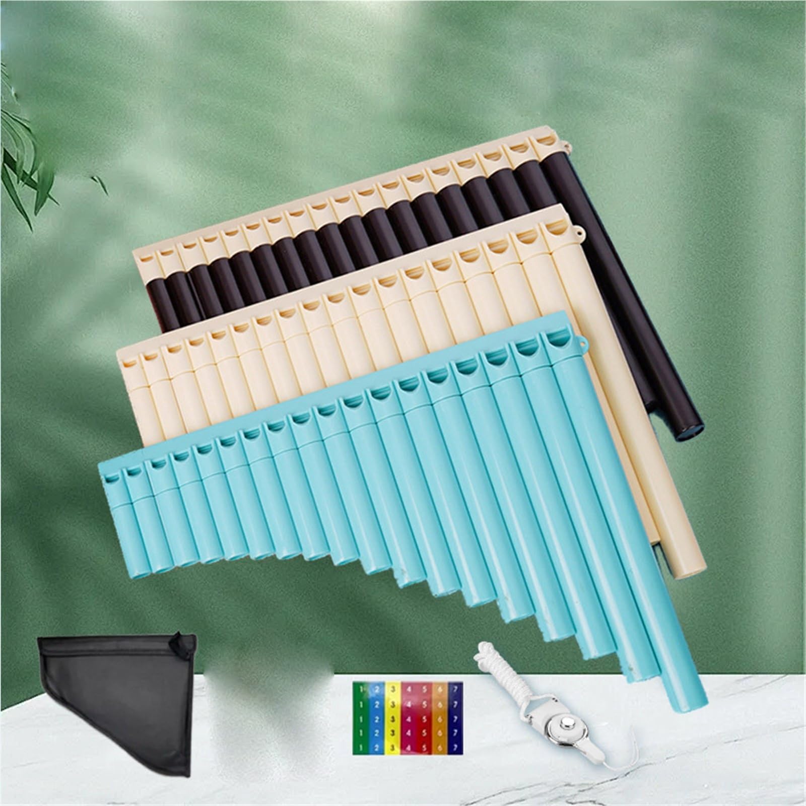 Flauto Di Pan Professionale Flauto Di Pan A 16 E 18 Canne Per Principianti E Adulti Pratica Professionale In Chiave Di Do(18 white)