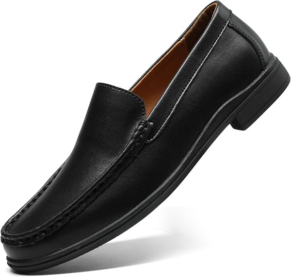 Mocasines casuales de cuero para hombre, zapatos Oxford sin cordones, zapatos de conducción, elegantes, cómodos y ligeros, negros