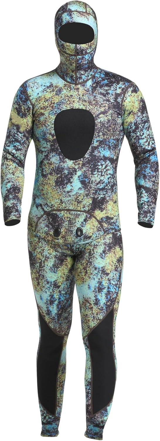 MYLEDI Neoprene 3mm Super Stretch Camouflage Fullsuit, Mens Freediving Snorkeling Swimming Spearfishing Wetsuit (MY047, XXL)