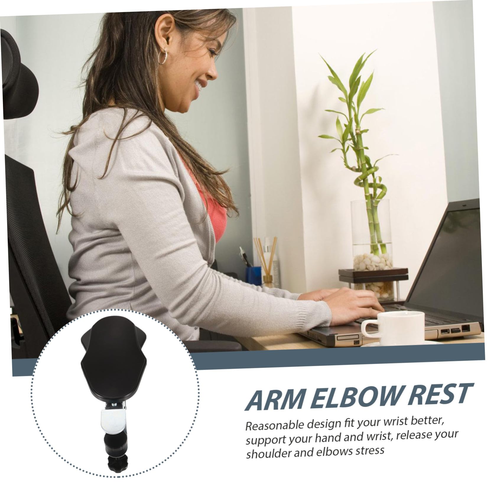 Reposabrazos Soporte para Muñeca Extensor de Escritorio Ergonómico en Abs y Hierro Diseño Plegable Adecuado para Oficina y Viajes de Negocios