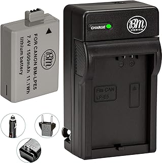 BM Premium LP-E5 Battery and Charger Kit for Canon EOS Rebel XS, Rebel T1i, Rebel XSi, 1000D, 500D, 450D, Kiss X3, Kiss X2, Kiss F Digital SLR Camera