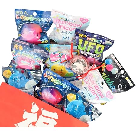 Amazon 光るレインボーバスボール 福袋 10個入 パンダ石けんorフラワーバスペタル1個 詰め合わせ ノーブランド品 バスパール バスフレーク 通販