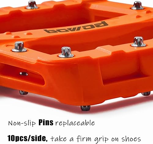 Miniatura 2 de BOWOD Pedales de bicicleta MTB, pedales de bicicleta de grava anchos y ligeros, pedales de bicicleta de montaña de plataforma plana compuesto de
