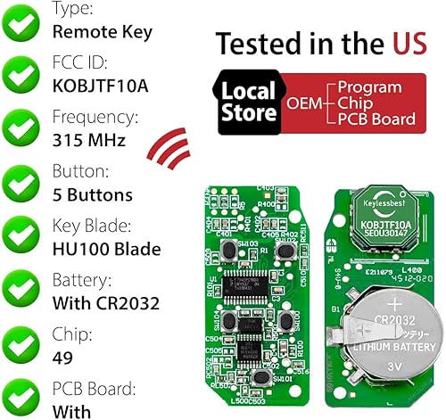 Miniatura 4 de Control remoto de entrada sin llave KOBJTF10A 315MHz 5 botones de repuesto para Land Rover LR2 Discovery Range Rover Jaguar F-Type XJ 2010-2020