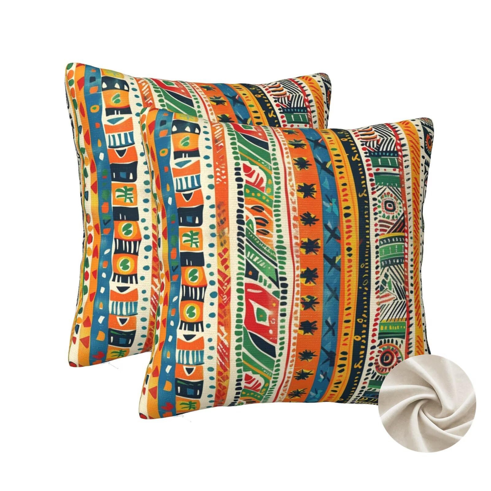 Housses de coussin 60x60 cm Égypte douce pour rénover un canapé usé lot de 2