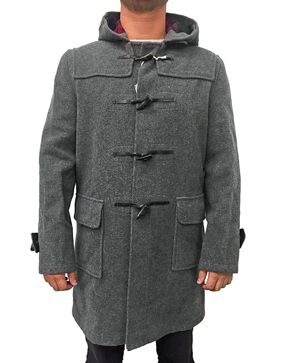 Gloverall Men's Slim Duffle Coat, Grey, 42