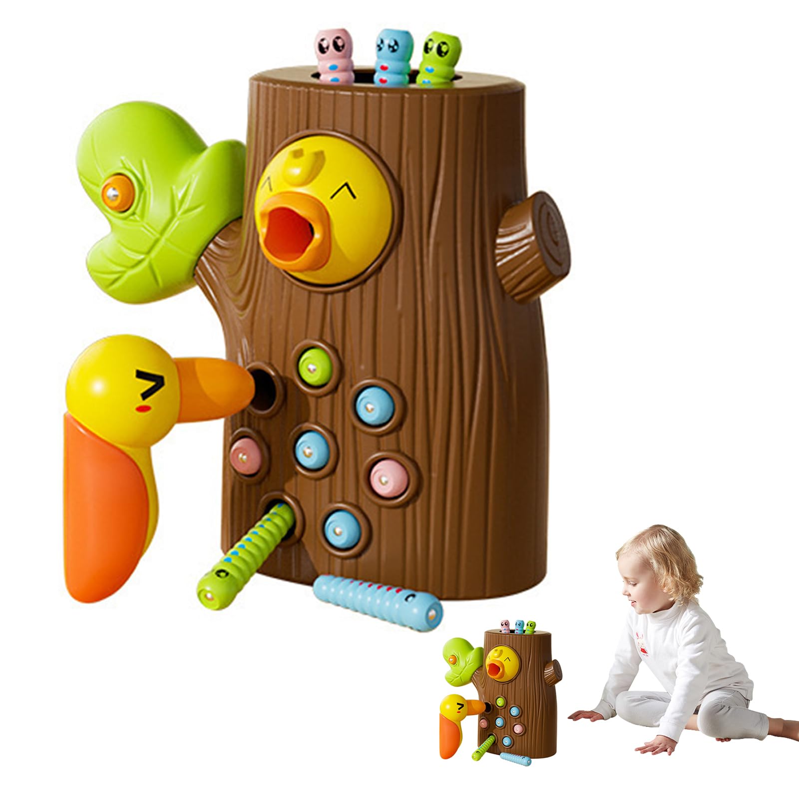 Toddler Magnetic Bird Feeder Toy, 11 Pcs Magnetic Bird Feeding Game, Woodpecker Magnetic Toys, Magnetic Bird Toys