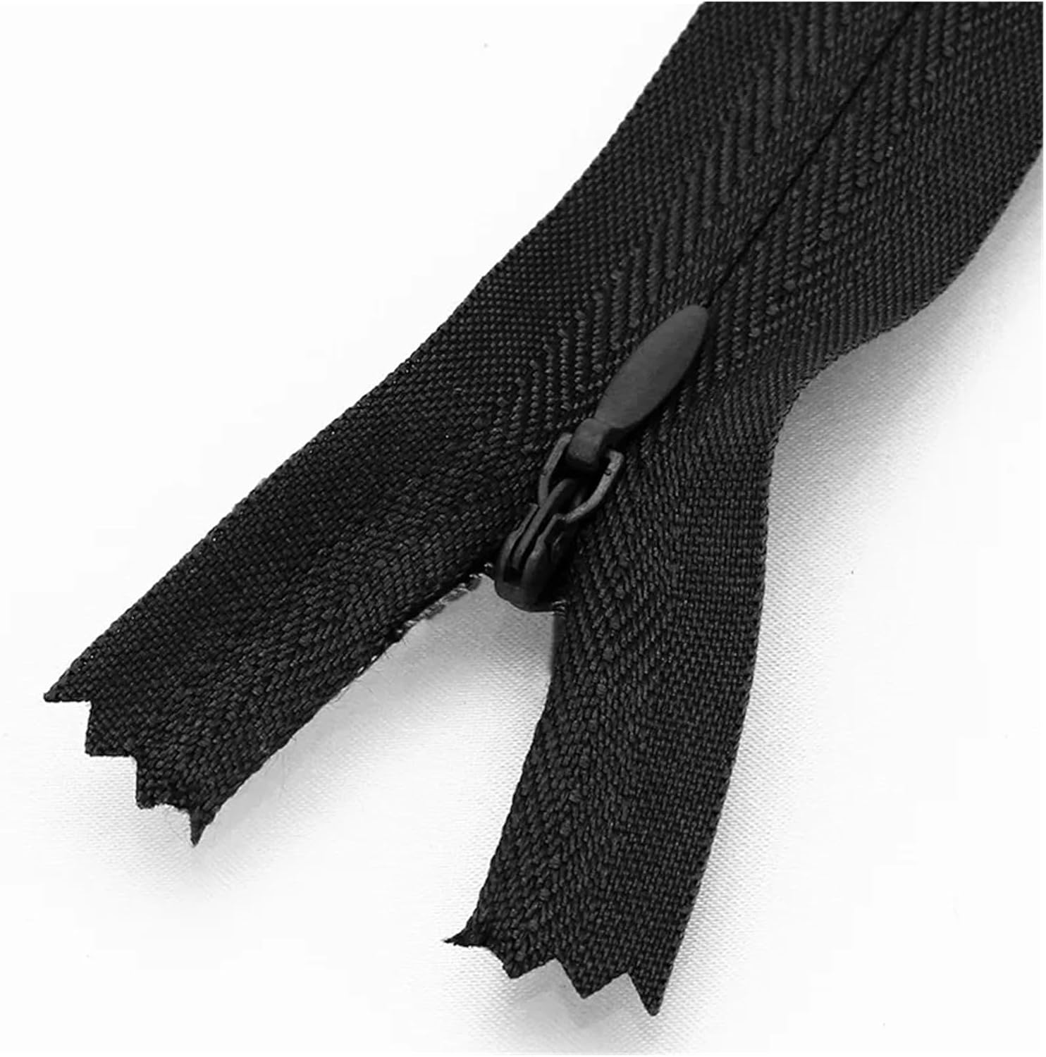 Invisible Zipper 20 Piece Concealed Zipper Nylon Coil Repair Kit, Suitable for Fabric Sewing Accessories for Clothes(Black)