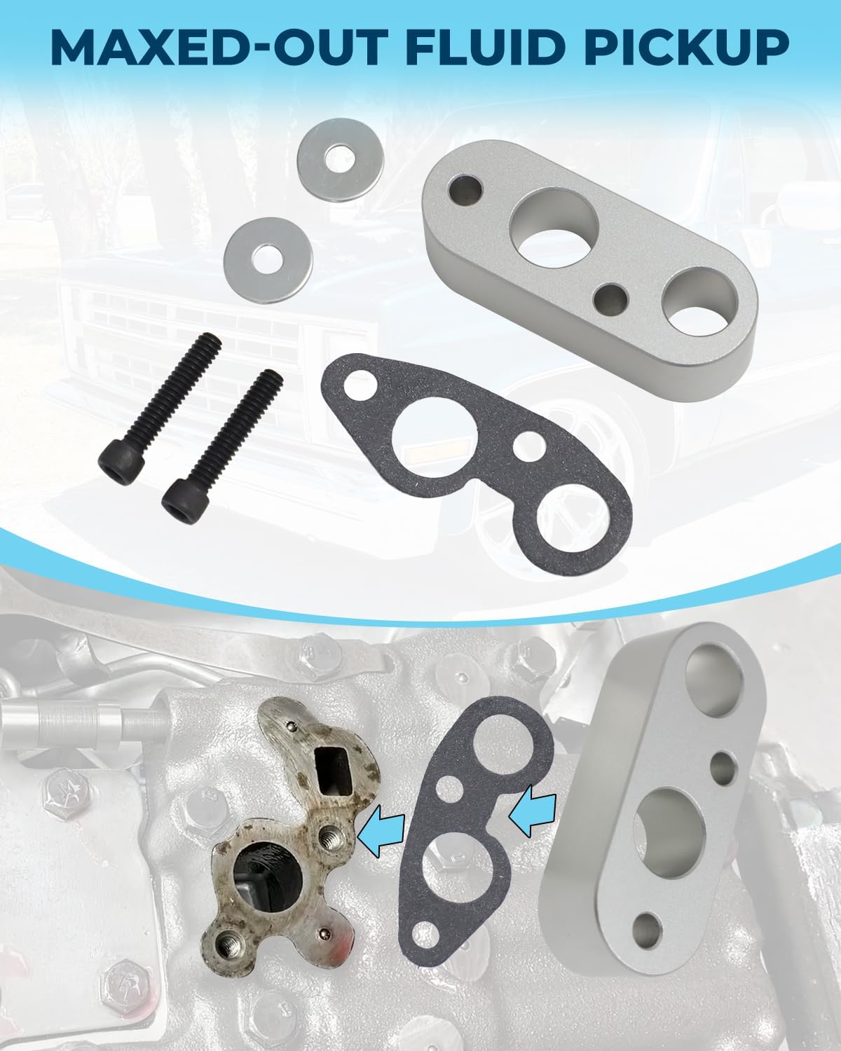 Alpha Rider Filter-Spacer Extension Kit, Gasket with Bolts for TH350 TH350C Deep Transmission Pan Aluminum