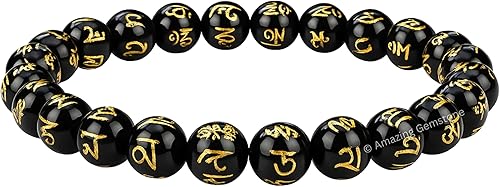 Miniatura 600 de Amazing Gemstone Pulsera de cristal para mujeres y hombres, pulsera de cristal curativo de protección, pulsera elástica con cuentas de piedras