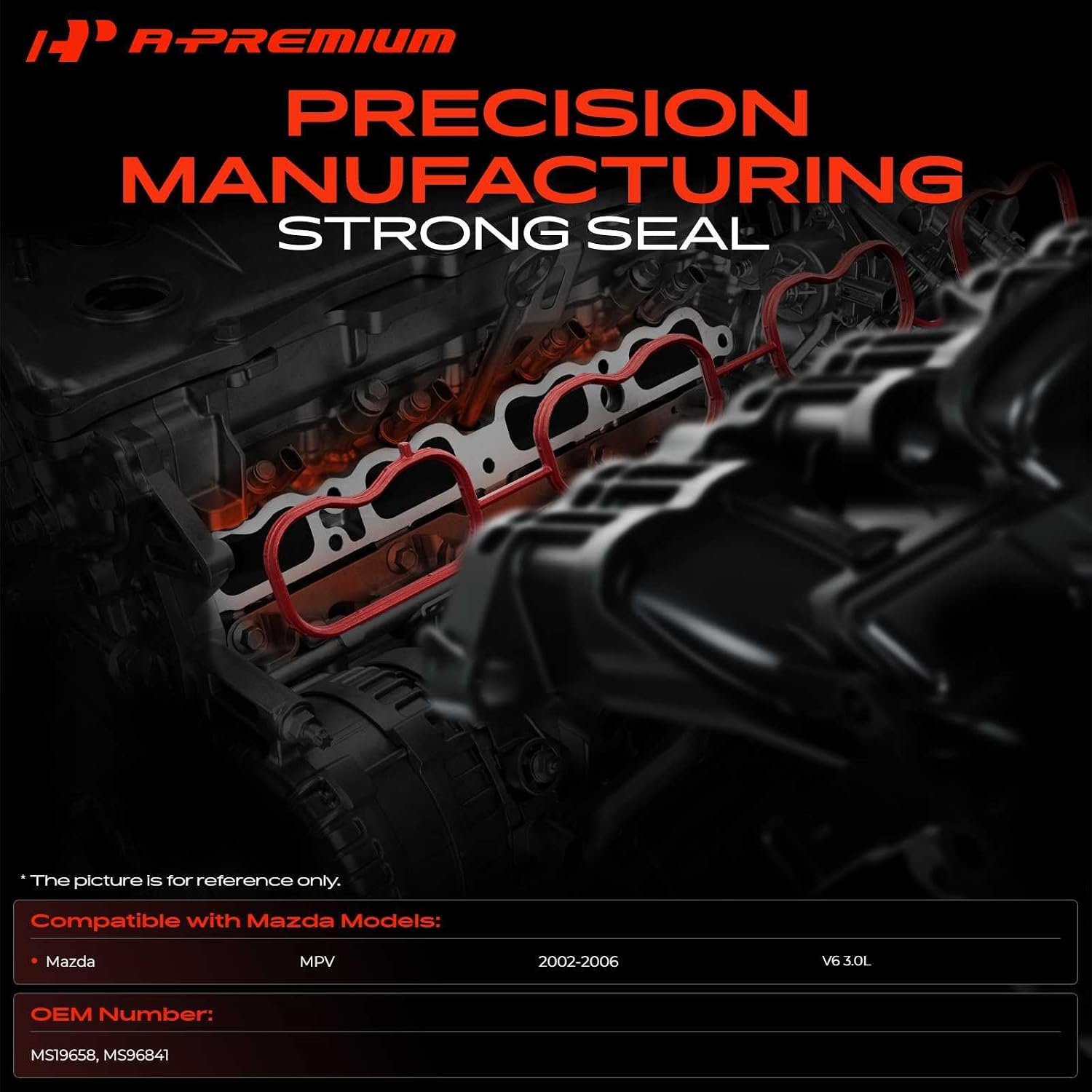 A-Premium Lower and Upper Engine Intake Manifold Gasket Set Compatible with Mazda MPV 2002 2003 2004 2005 2006, 3.0L
