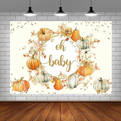Miniatura 10 de Sendy Telón de fondo de otoño Oh Baby de 7 x 5 pies para baby shower, niños o niñas, calabazas, baby shower, fotografía, fondo, pequeña calabaza,