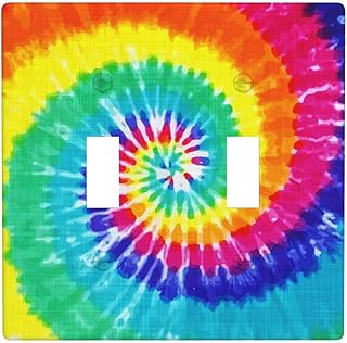 Tie Dye Rainbow Double Light Switch Cover Plates Decor 2 Gang Wall Plate Double Toggle Lightswitch Cover