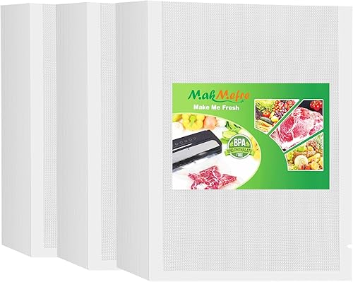 MakMeFre Bolsas selladoras al vacío de 8 x 12 pulgadas de tamaño de 300 cuartos de galón sin BPA y resistentes, ideales para almacenamiento de