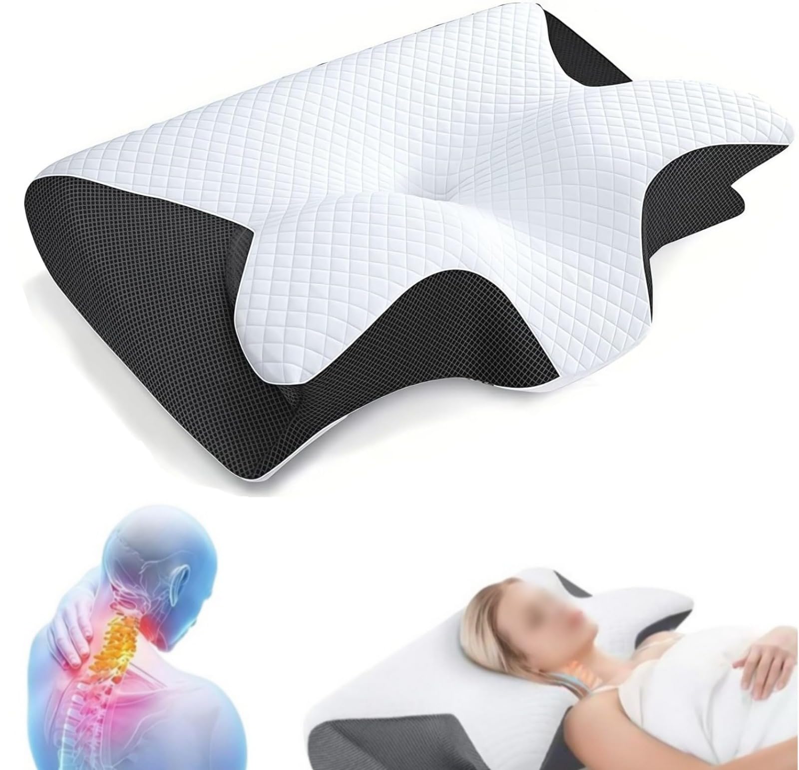 Almohada genérica para apnea del sueño, almohada anticojín para apnea del sueño, ergonómica, espuma con memoria de forma, almohadas antironquidos y apnea posicional