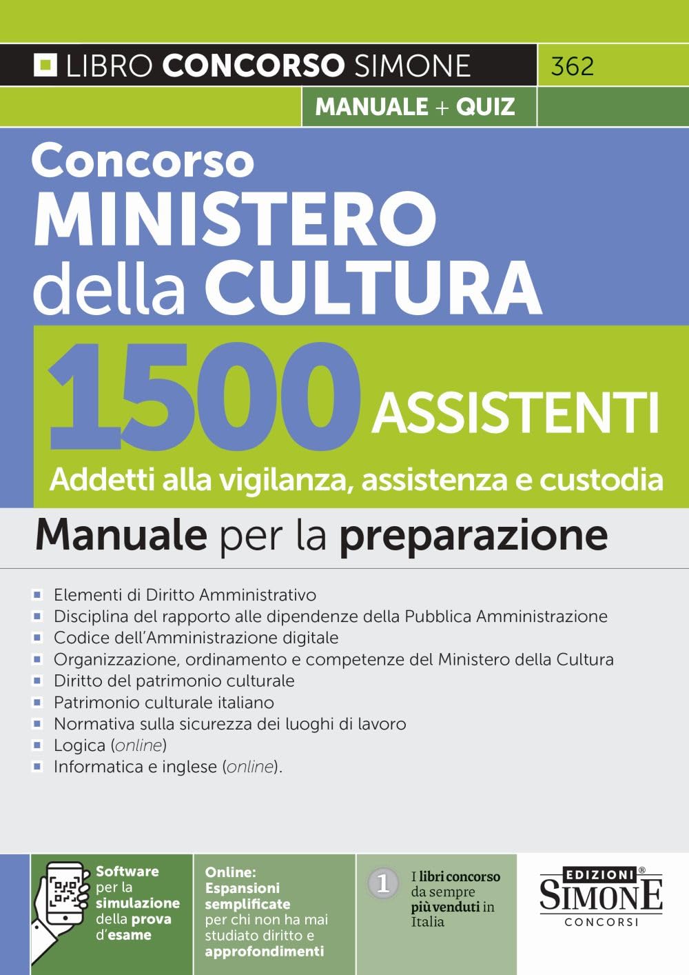 Concorso Ministero della Cultura 1500 Assistenti - Addetti alla vigilanza, assistenza e custodia - Manuale per la preparazione