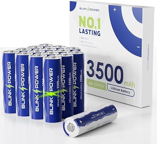 Blinkspower™ Lithium Batteries AA 16 Pack, 3500mAh NO.1 Lasting 1.5V Double A Lithium Battery 【Non-Rechargeable】