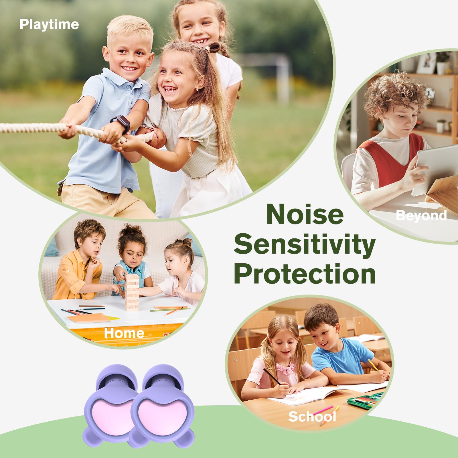 Ohrstöpsel für Kinder (5-12 J.)- Gehörschutz Kinder und Kleine Gehörgänge, Wiederverwendbarer Lärmschutz Ohrenstöpsel für Hause, Schule & Freizeit - Flugzeug, Reisen, Konzerte, Sport, Größen XS/S/M/L