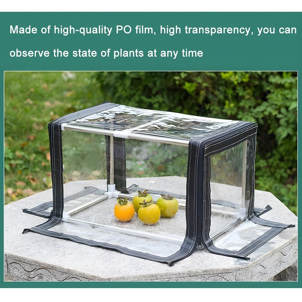 Zfmnoyev Mini Serre, Serre Portable pour Le Jardin, Tente pour Fleurs avec Couverture en PVC Transparent Et Cadre en Acier Inoxydable, pour L'intérieur Et L'extérieur(70x60x50 cm/28x24x20 in)