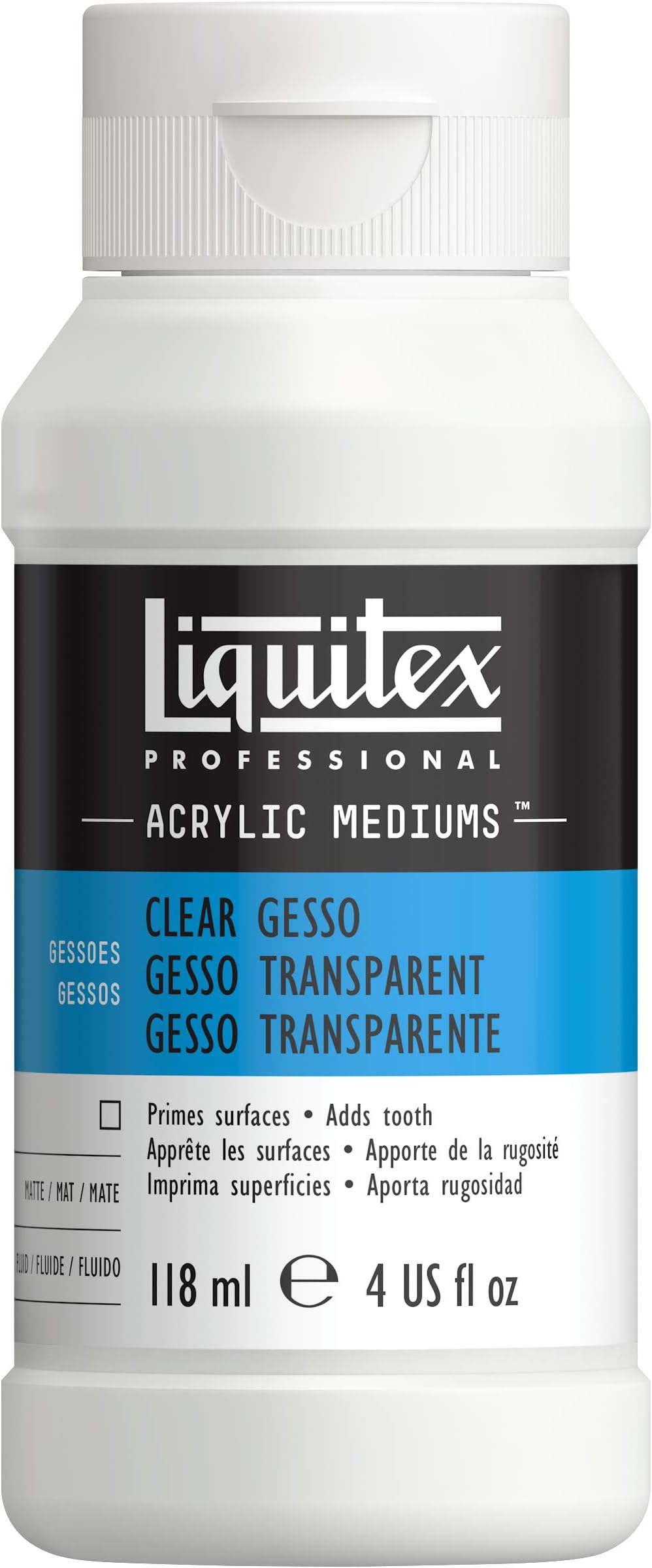 Professional Gesso Surface Prep Medium, 118ml (4-oz), Clear