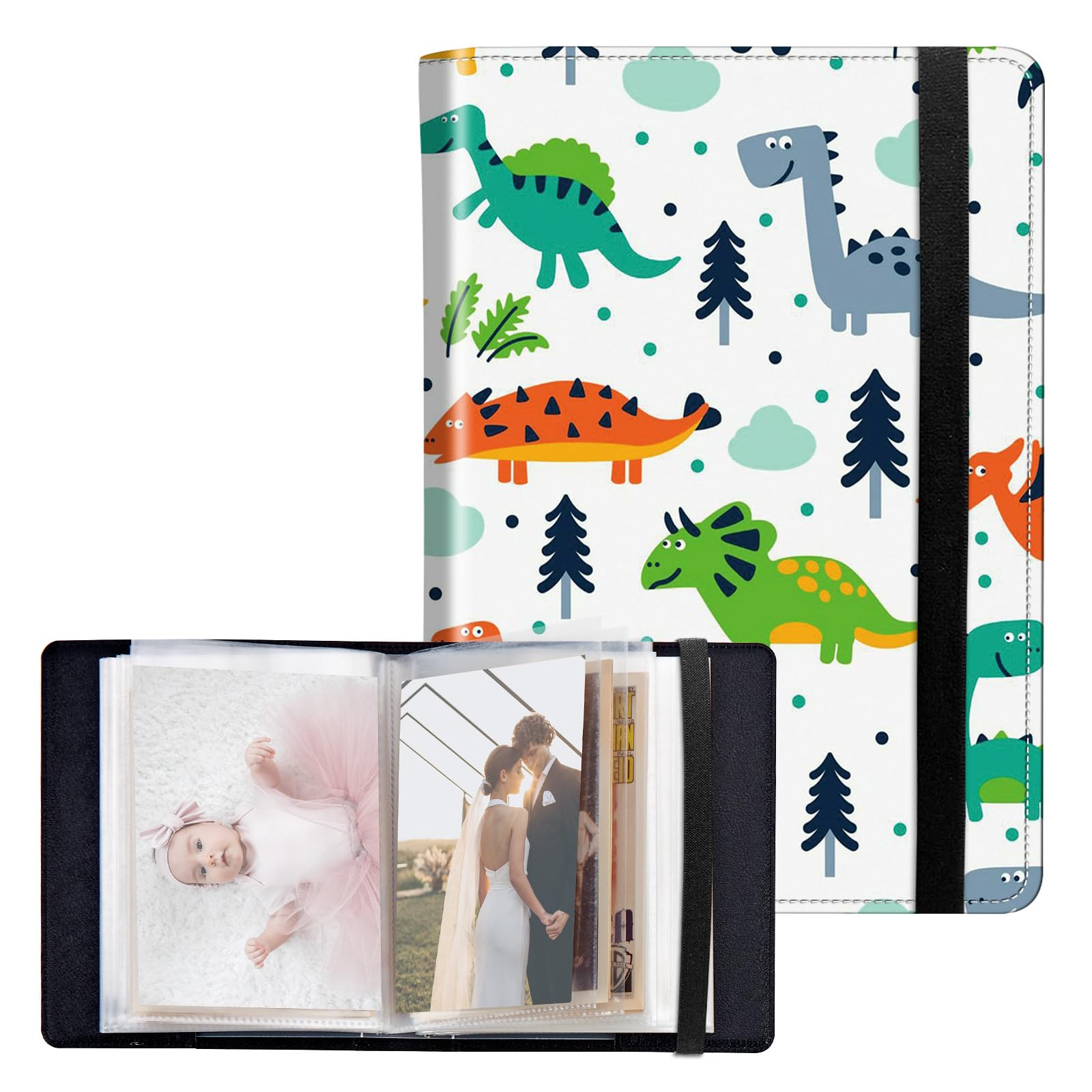 Album photo 10 x 15 cm de 120 photos en cuir avec élastique pour Noël