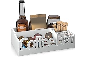 Chic Wood Office Coffee Bar Organizer