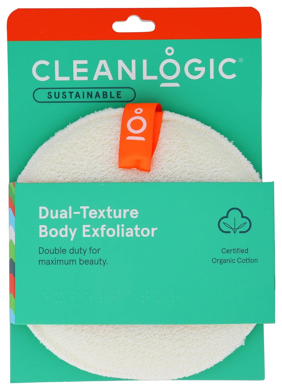CleanLogic Dual Texture Body Exfoliator, Certified Organic, 1 Each (Pack of 6)