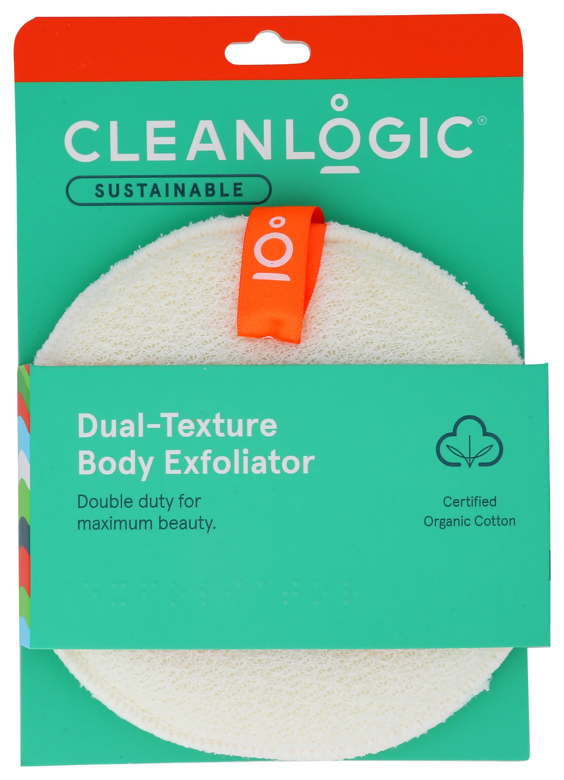 CleanLogic Dual Texture Body Exfoliator, Certified Organic, 1 Each (Pack of 6)