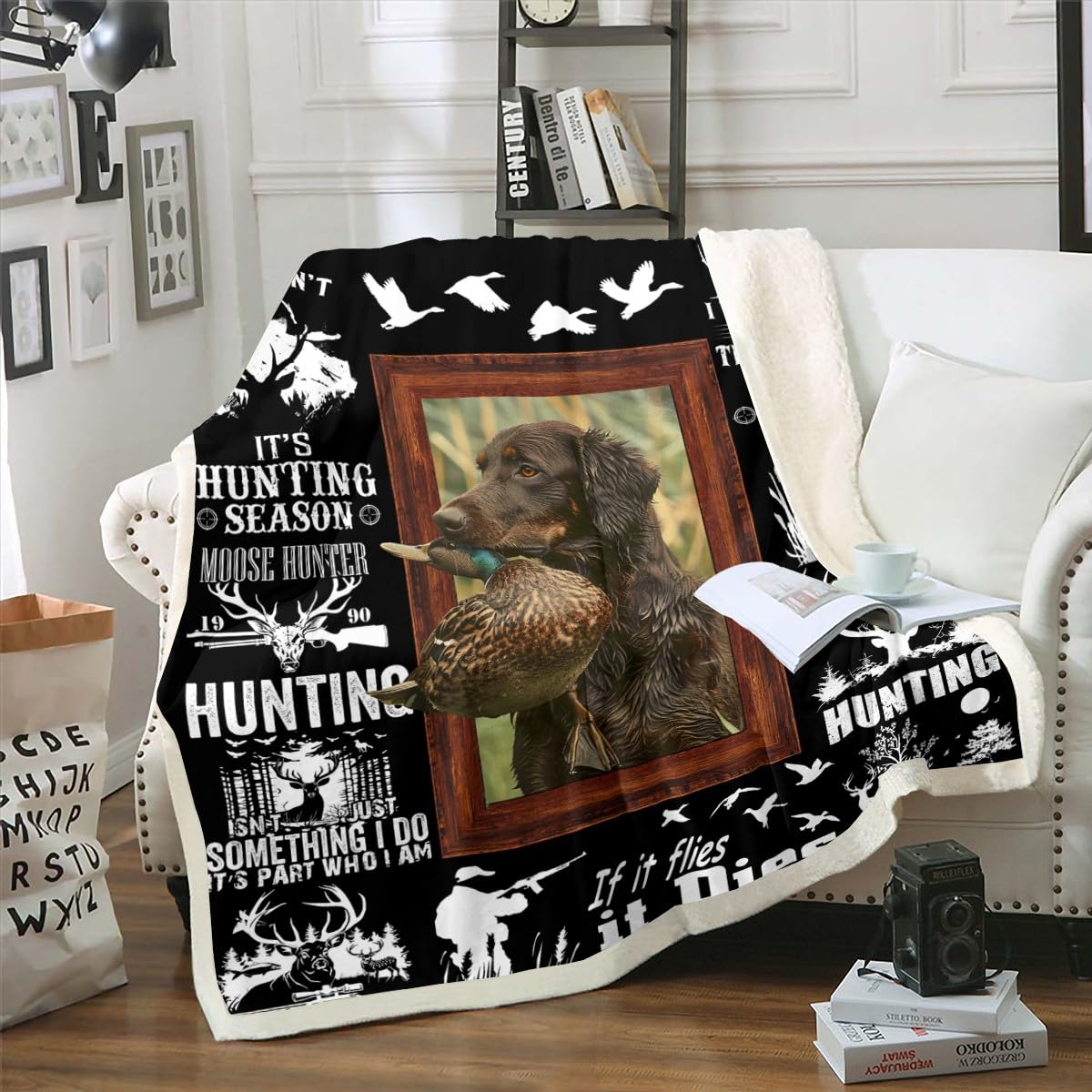 Amazon.com: Hunting Dog Blanket for Boys & Girls - Fishing Theme