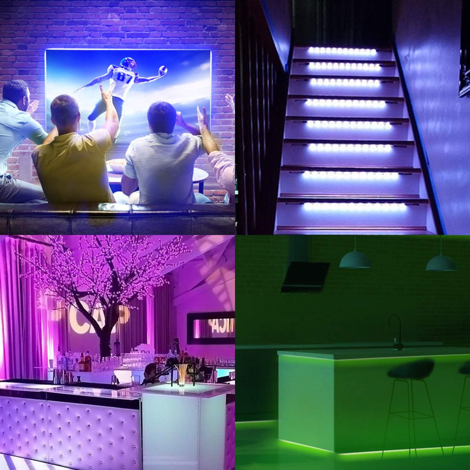 XINLIGHT LED Strip Lights, 16.4ft RGB Color Changing Light Strip Kit with Remote and Control Box for Room,Bedroom, TV, Cupboard Decoration, Bright 5050 LEDs, Easy Installation