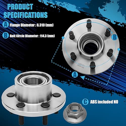 Miniatura 24 de Detroit Axle - Buje de cojinete de rueda delantera 4WD para Ford F-250 F-350 Super Duty 1999-2004, Excursion 2000-2002, Cojinete de rueda y conjunto