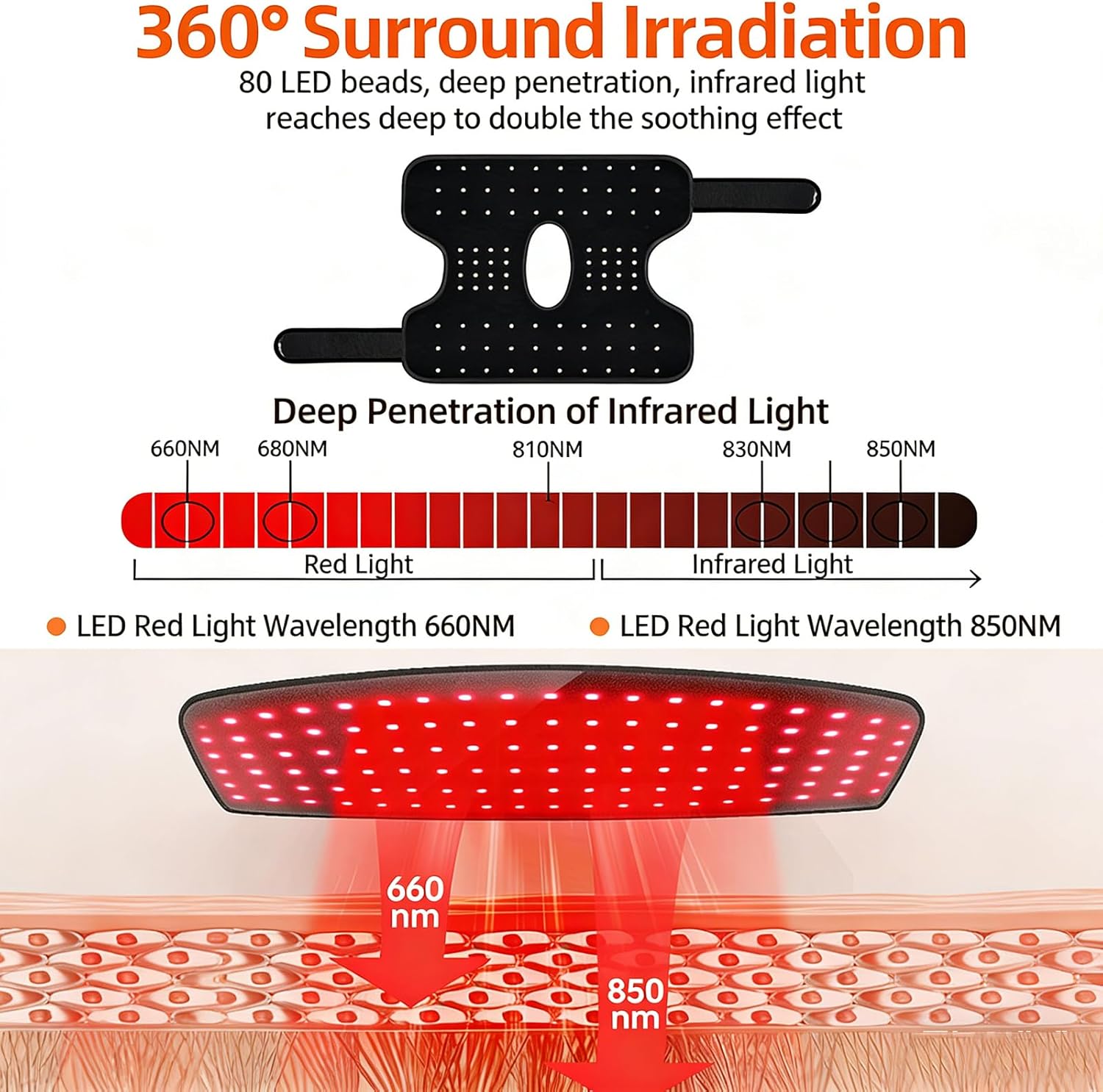 Horse Knee & Joint Deep Therapy Light, 660nm & 850nm Combo LED Light Device, Infrared Light Therapy for Horse Joint, Muscle Repair, Post-Exercise Treatment