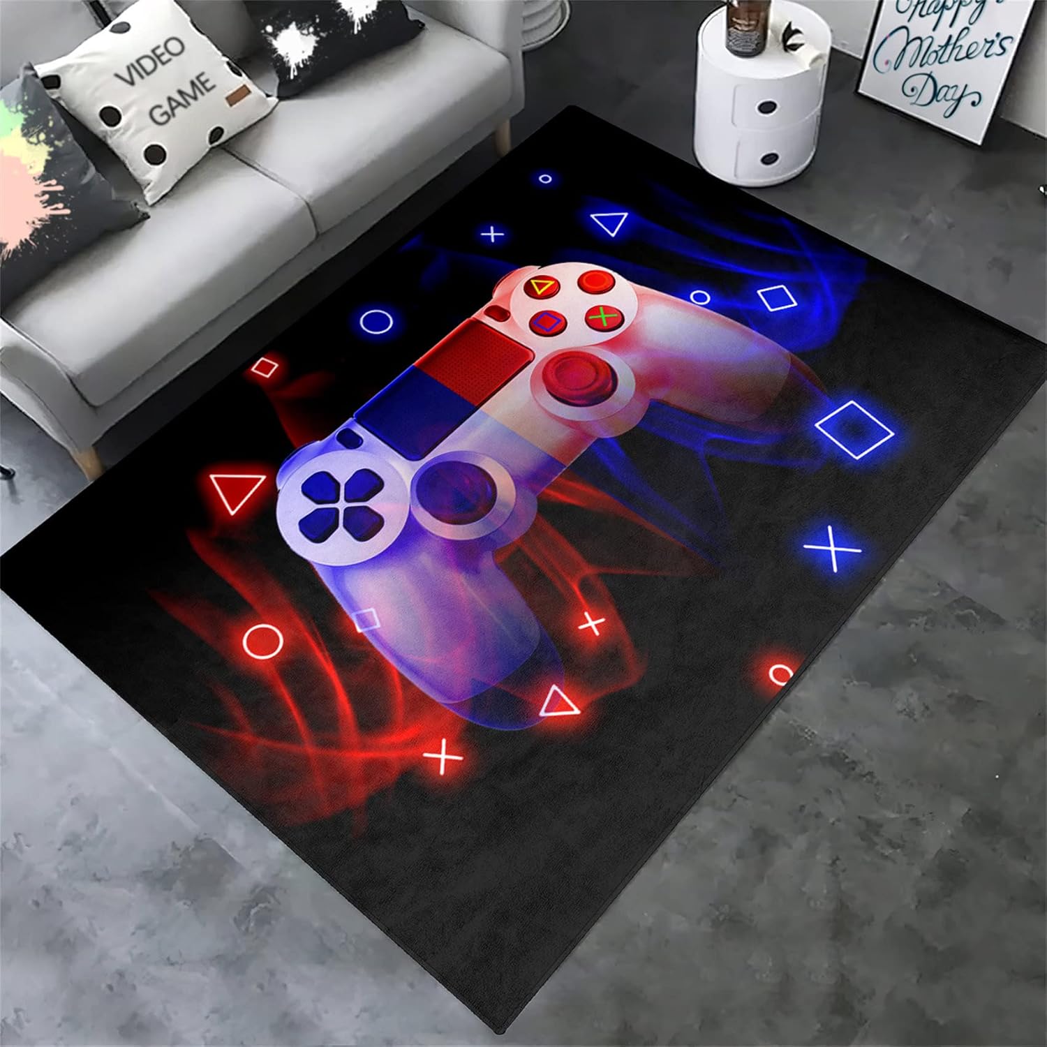 3D Boys Video Games Controller Rugs, Small Gamepad Carpets