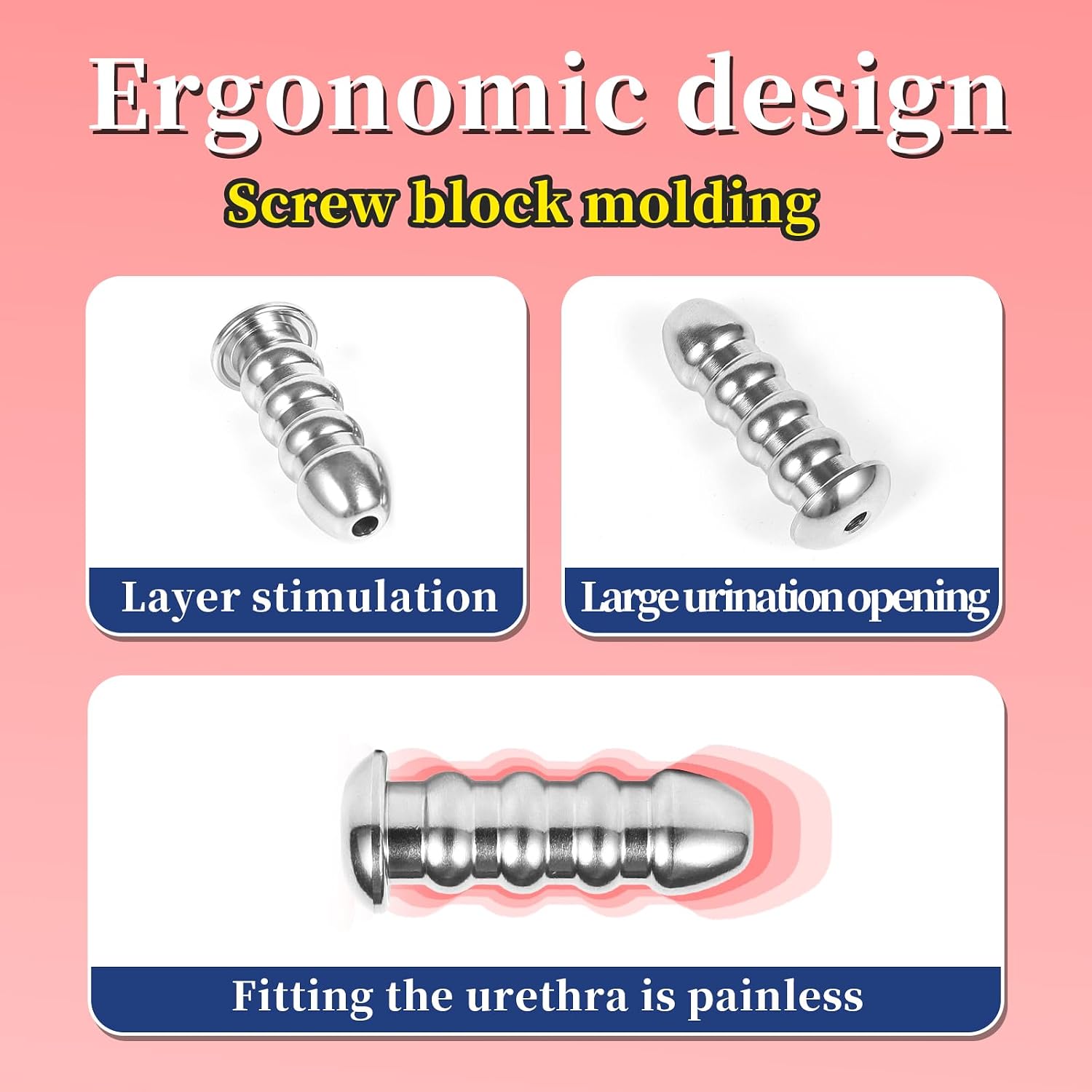 Urethral Dilators, Urethral Sound Stainless Steel Penis Plugfor Men Urethral Stimulation Masturbation Sex Toy