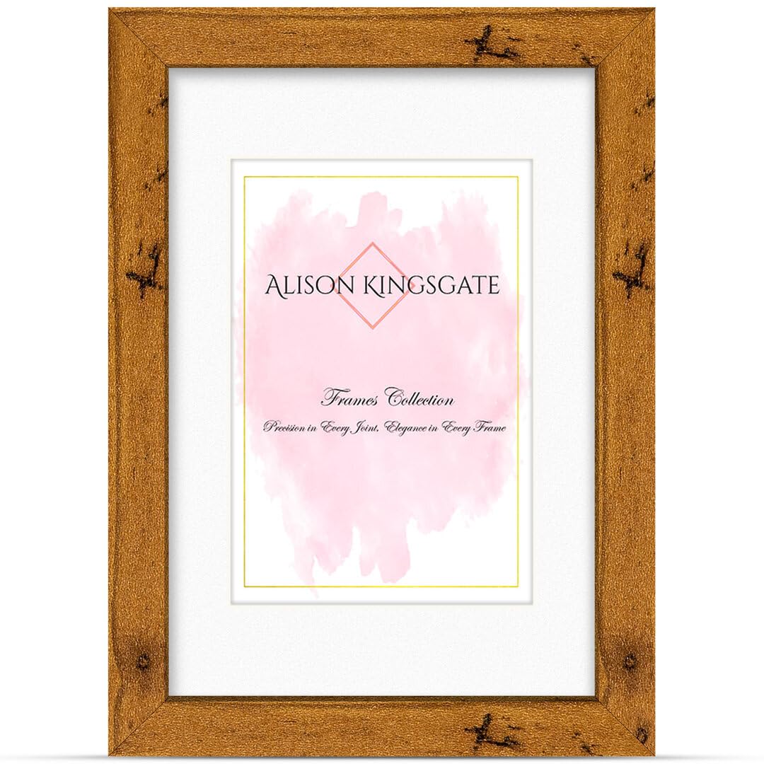 Alison Kingsgate A3 Rustic Oak Picture Frame with Mount for A4 Photos — image 1
