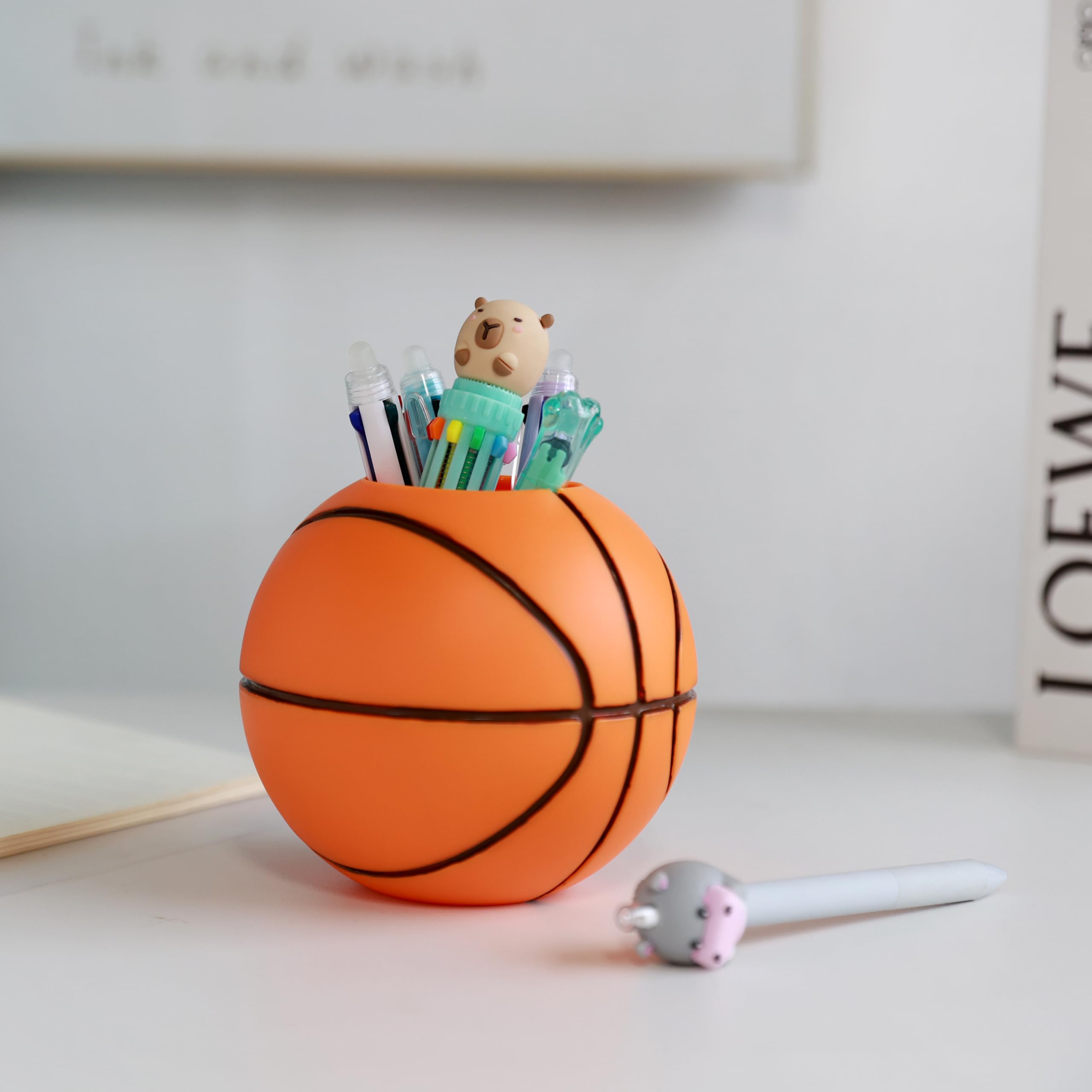 I-TOTAL - 3D Pen Holder - Kawaii Style Desk Organizer for Pens and Accessories, Gift Idea (BASKETBALL) - Image 3