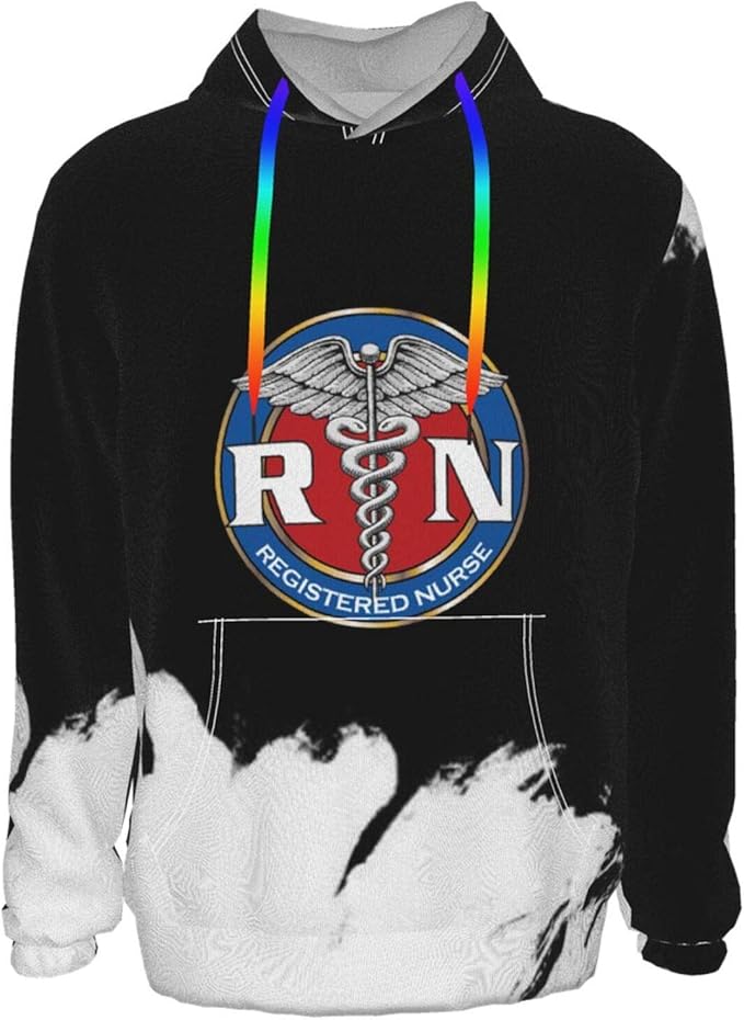 Registered Nurse Logo Pullover Hooded Sweatshirts For Boys Mens, Small