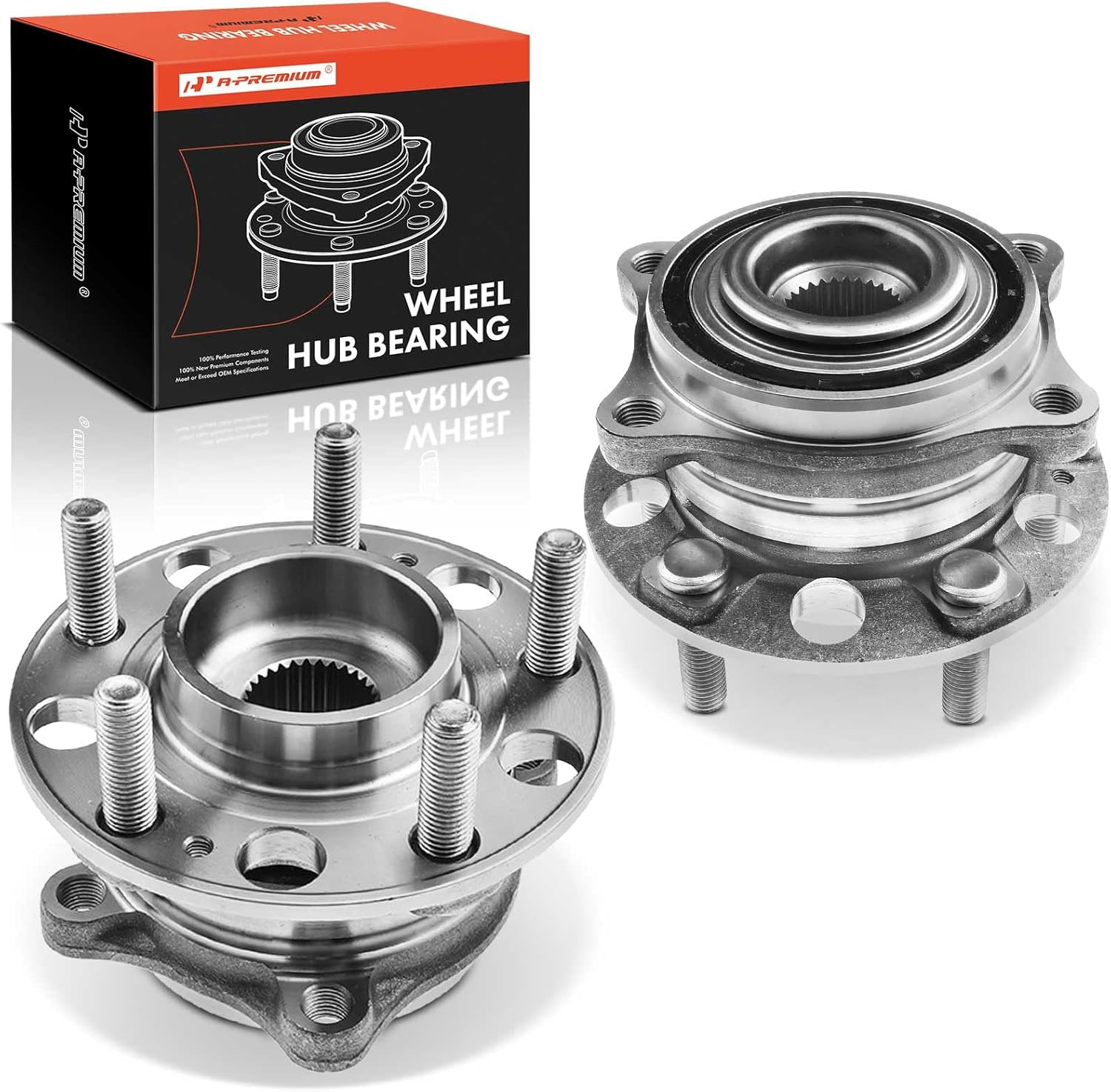 A-Premium 2 x Rear Wheel Bearing and Hub Assembly with 5-Lug Compatible with Hyundai Genesis 2015-2016, Genesis G80 2017-2020