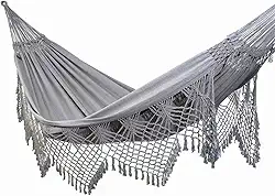 Rede de Dormir e Descanso Safira Casal Extra 100% Algodão Jaguaruana. (Cinza)