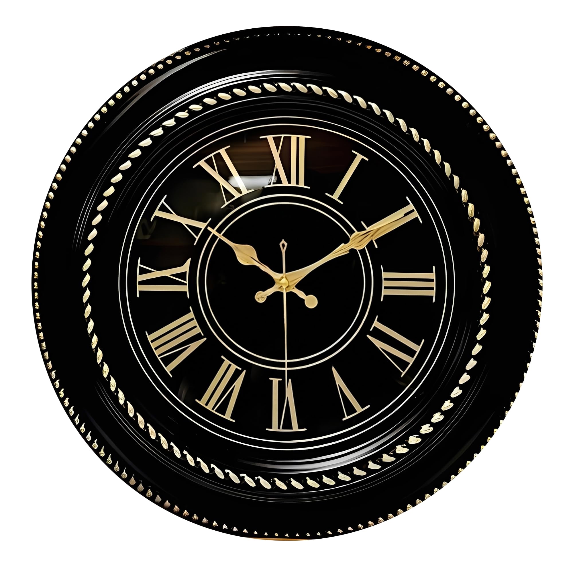 Horloge murale en métal doré de 45,7 cm aux finitions haut de gamme