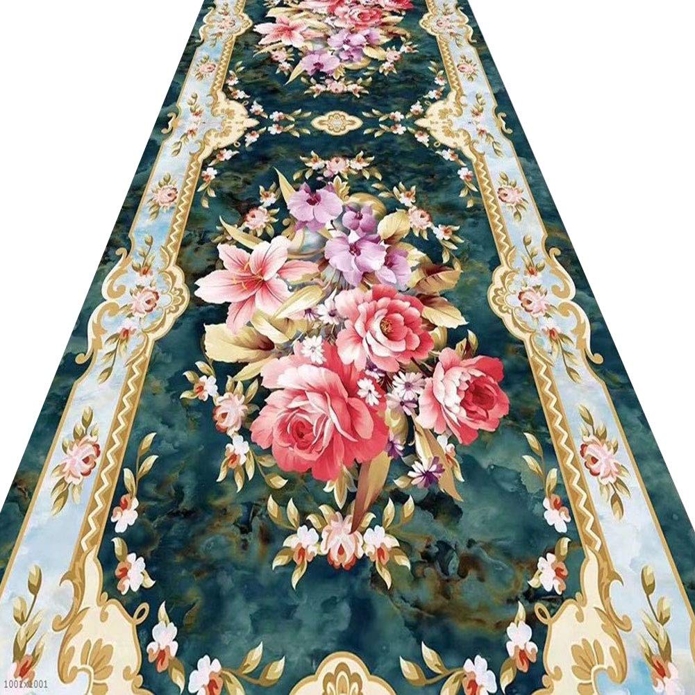 Alfombras de pasillo de alta calidad ZRUYI en poliéster con flores impresas
