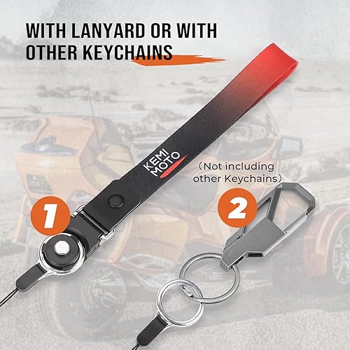 Miniatura 5 de KEMIMOTO Llavero compatible con Can-Am Spyder, Alumino, Cadena, a la moda