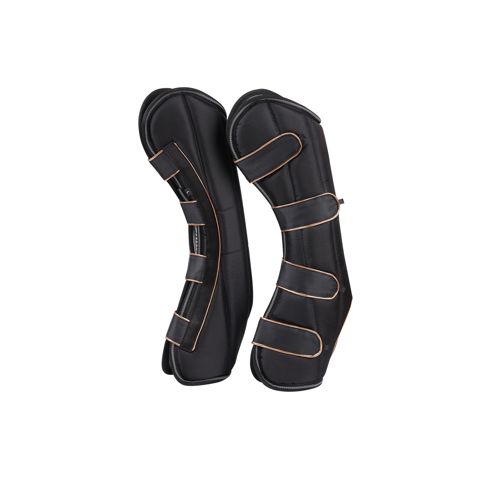 Juego de 4 polainas de transporte para tendones de caballo, botas de viaje, color negro