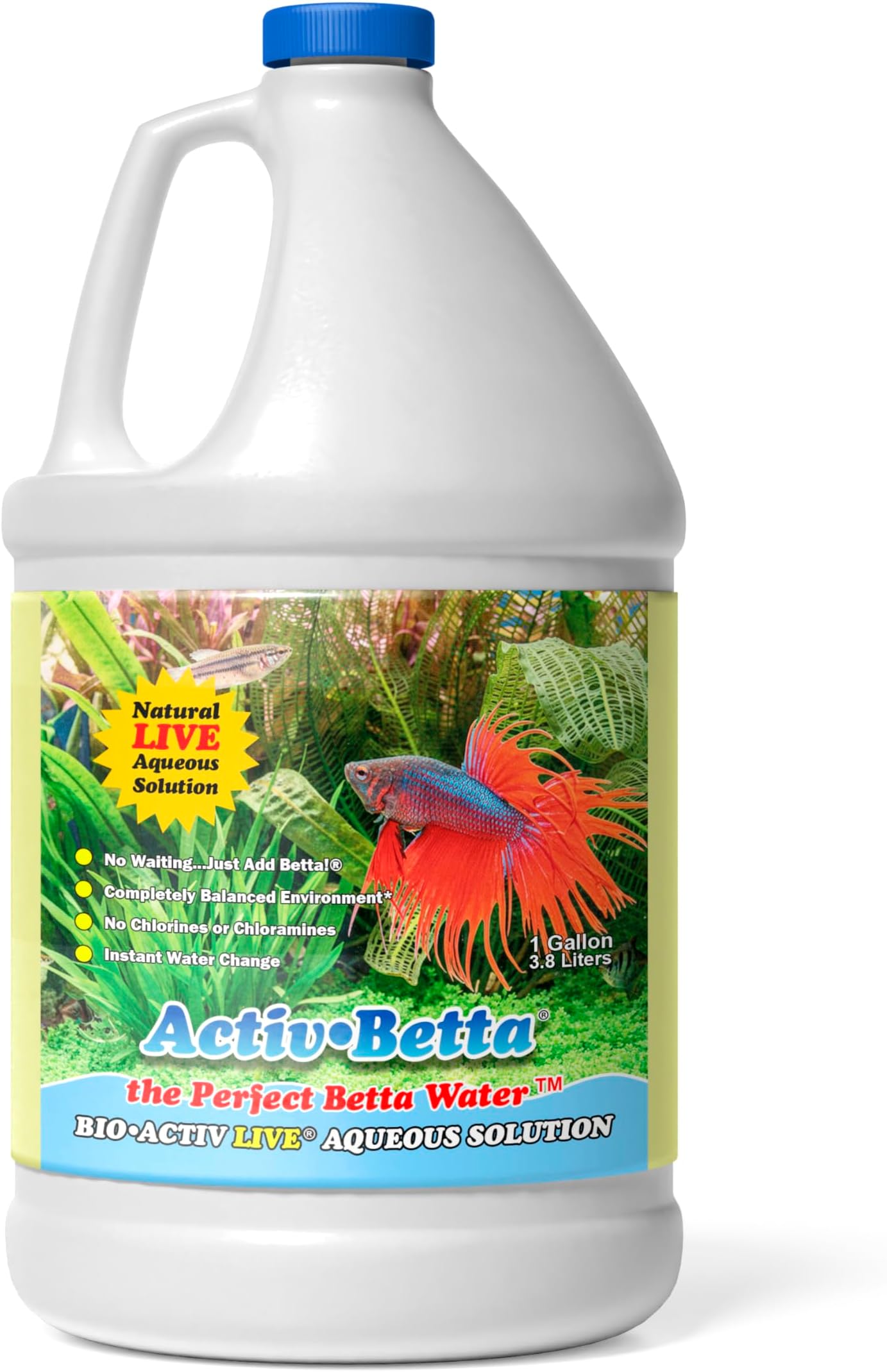 Activ Betta Bio-Activ Live Aqueous Solution – 1 Gallon – Instant Aquarium Cycling, Denitrifying Formula & Trace Elements for Betta Fish Tanks & Freshwater Aquariums