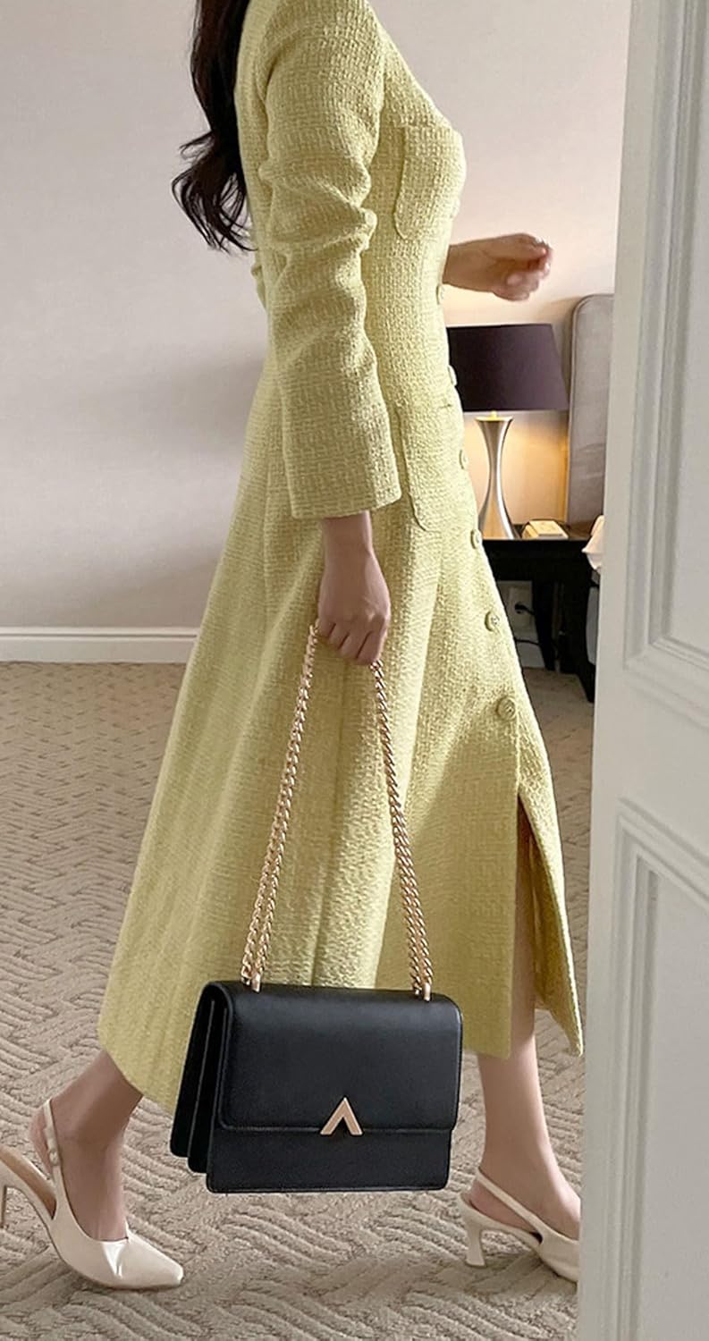 ROBE en tweed femme CHARTOU à manches longues, Guinea Ubuy