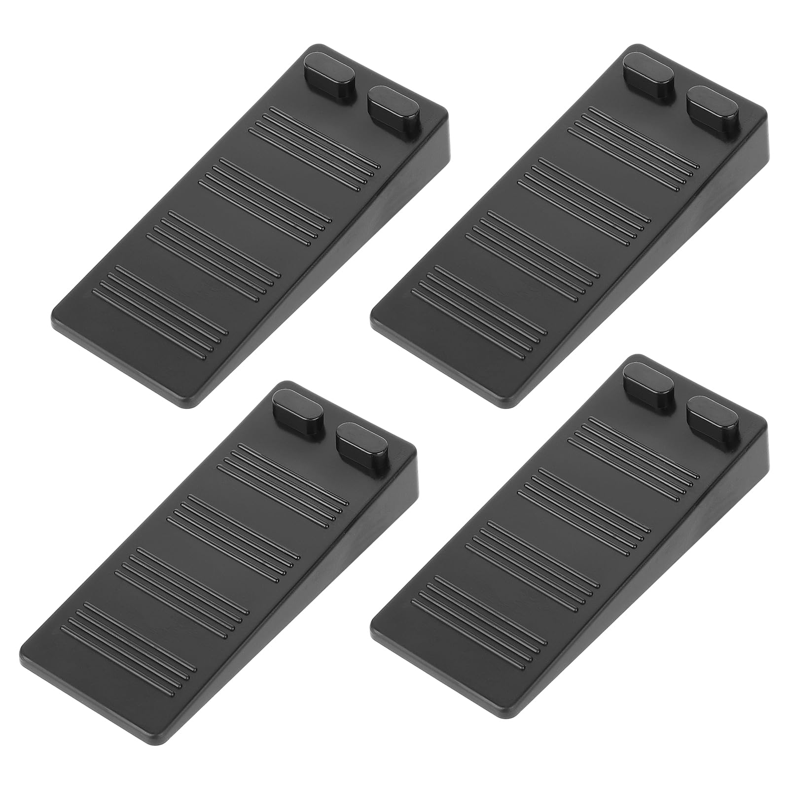 Butées de porte en caoutchouc souple noir | Lot de 4 cales empilables pour sol