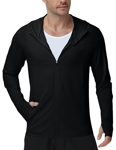 Roadbox Men's UPF 50+ UV Sun Protection Hoodie Jacket, Lightweight