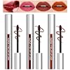 3 Piece Lip Liner Lipstick Set Long Lasting Lip Stain Matte Brown Tattoo Lipstick